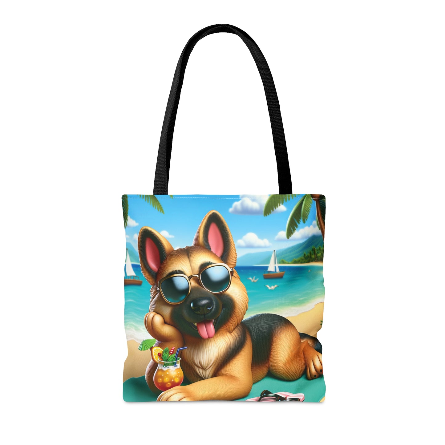 Tote Bag, Dog on Beach, German Shepherd, Tote bag, awd-1212