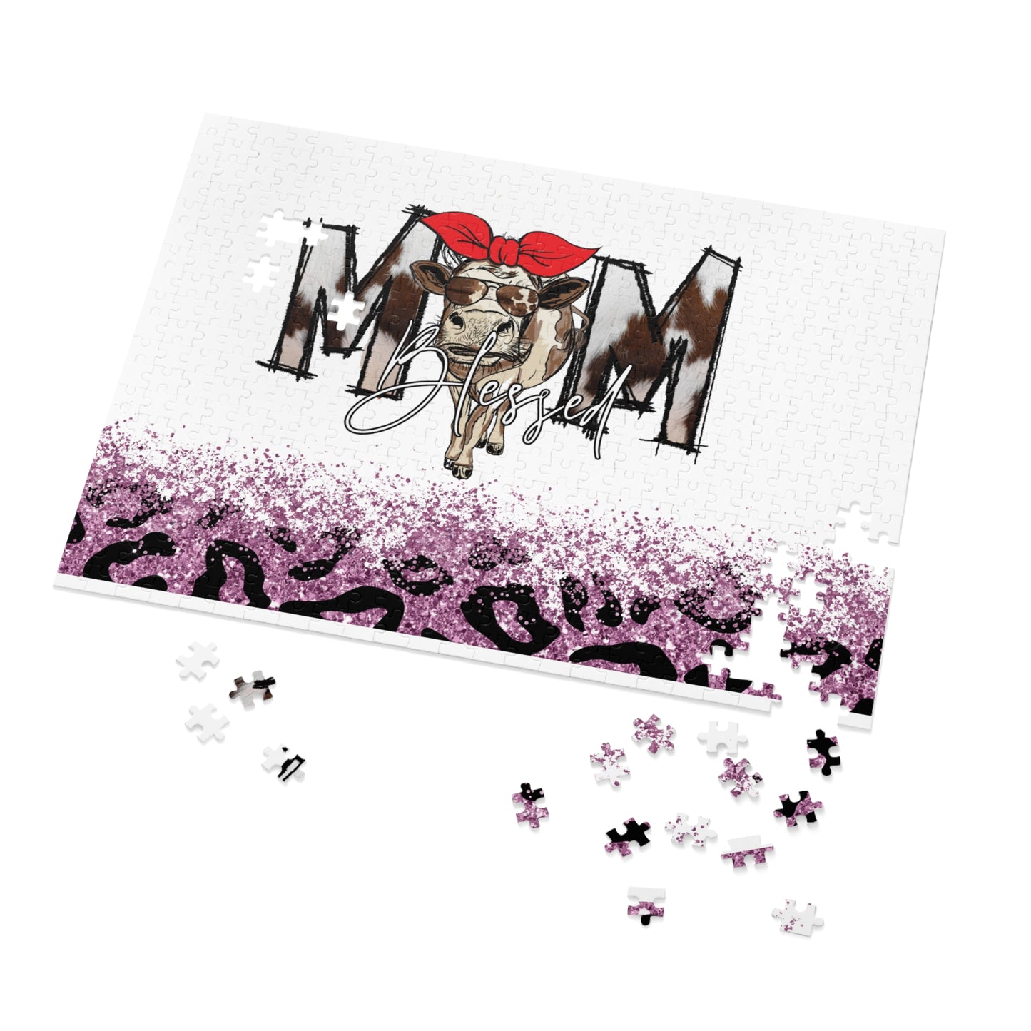 Jigsaw Puzzle, Cow, Mom, Personalised/Non-Personalised (30, 110, 252, 500,1000-Piece)