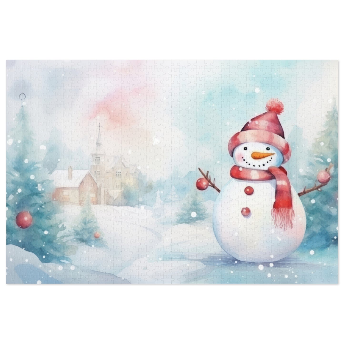 Puzzle, Christmas Snowman, Personalised/Non-Personalised (30, 110, 252, 500,1000-Piece)