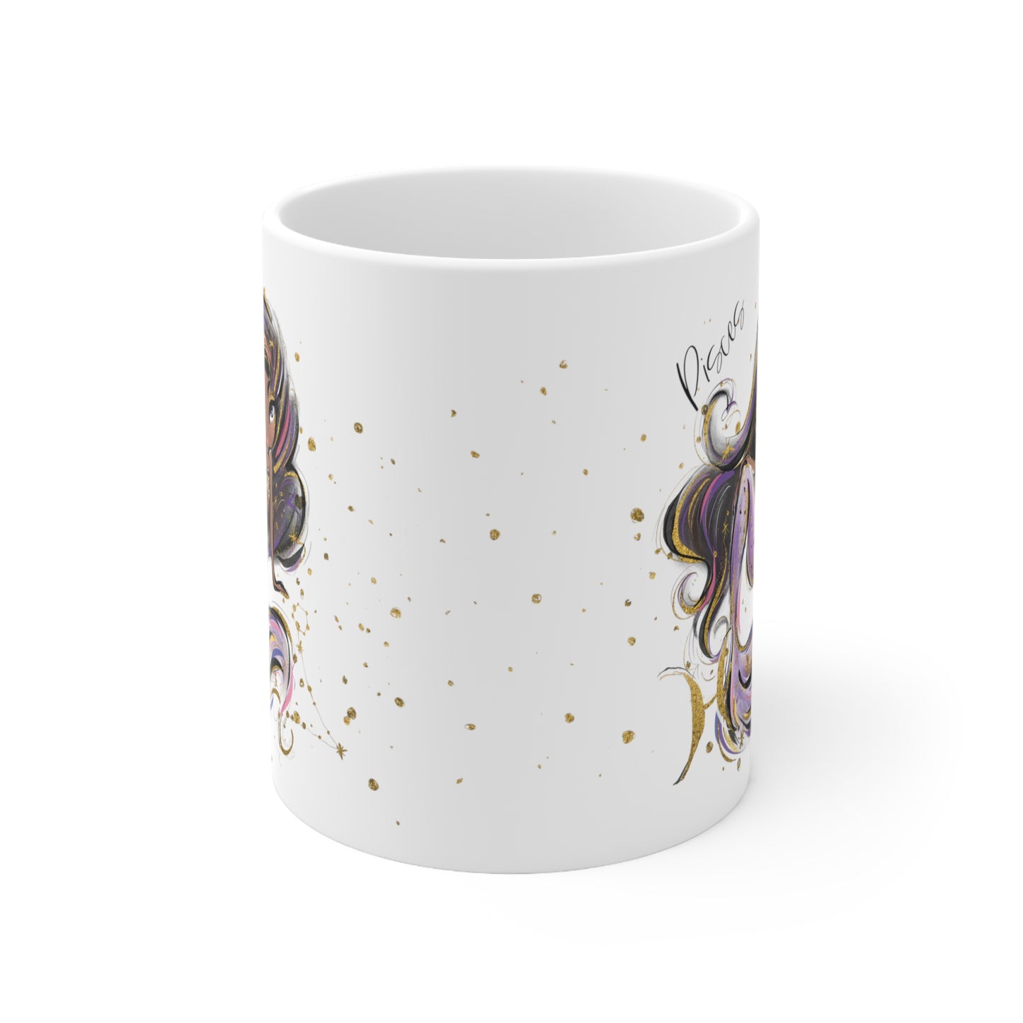 Personalised/Non Personalised Zodiac Sign, Pisces, Ceramic Mug 11oz