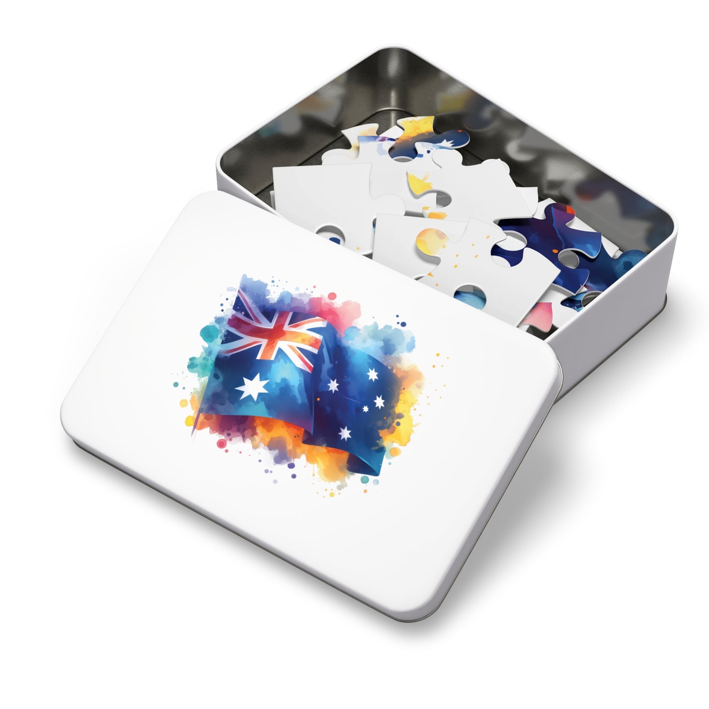 Jigsaw Puzzle in Tin, Australian Flag, Personalised/Non-Personalised, awd-1336 (30, 110, 252, 500,1000-Piece)