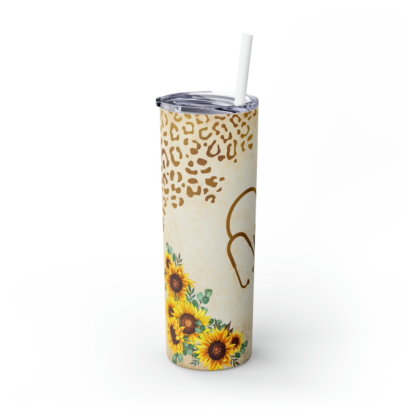 Skinny Tumbler with Straw, 20oz, Nurse