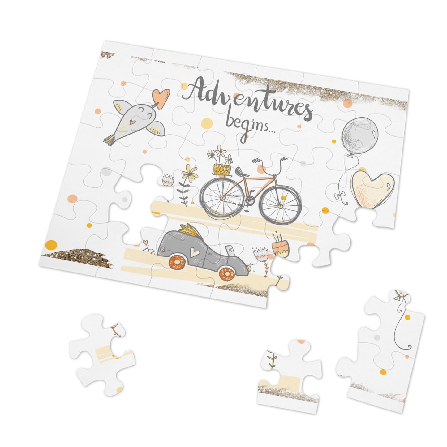 Jigsaw Puzzle, Travel, Let the Adventures Begin, Personalised/Non-Personalised (30, 110, 252, 500,1000-Piece)