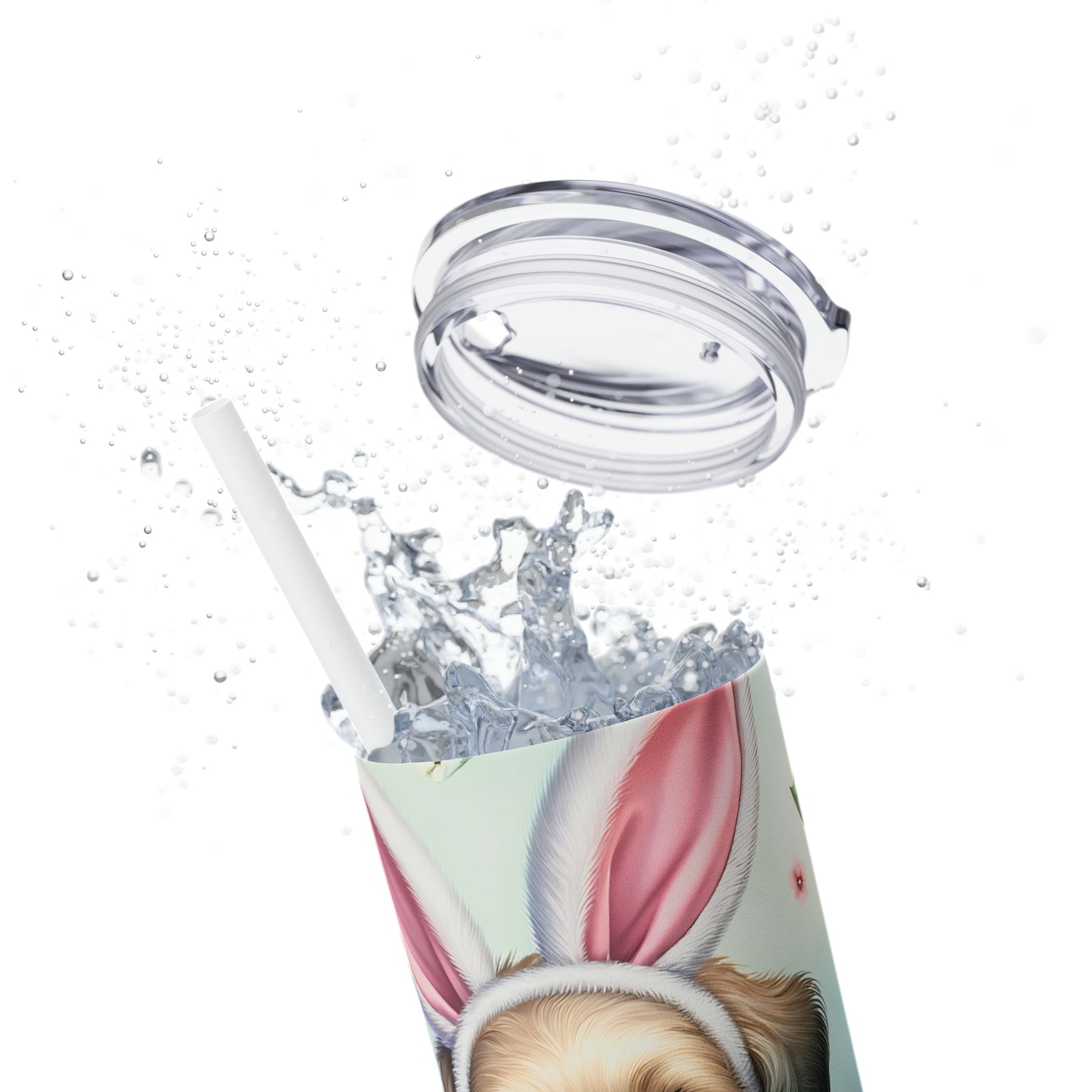 Skinny Tumbler with Straw, 20oz, Easter, Dog, awd-1311