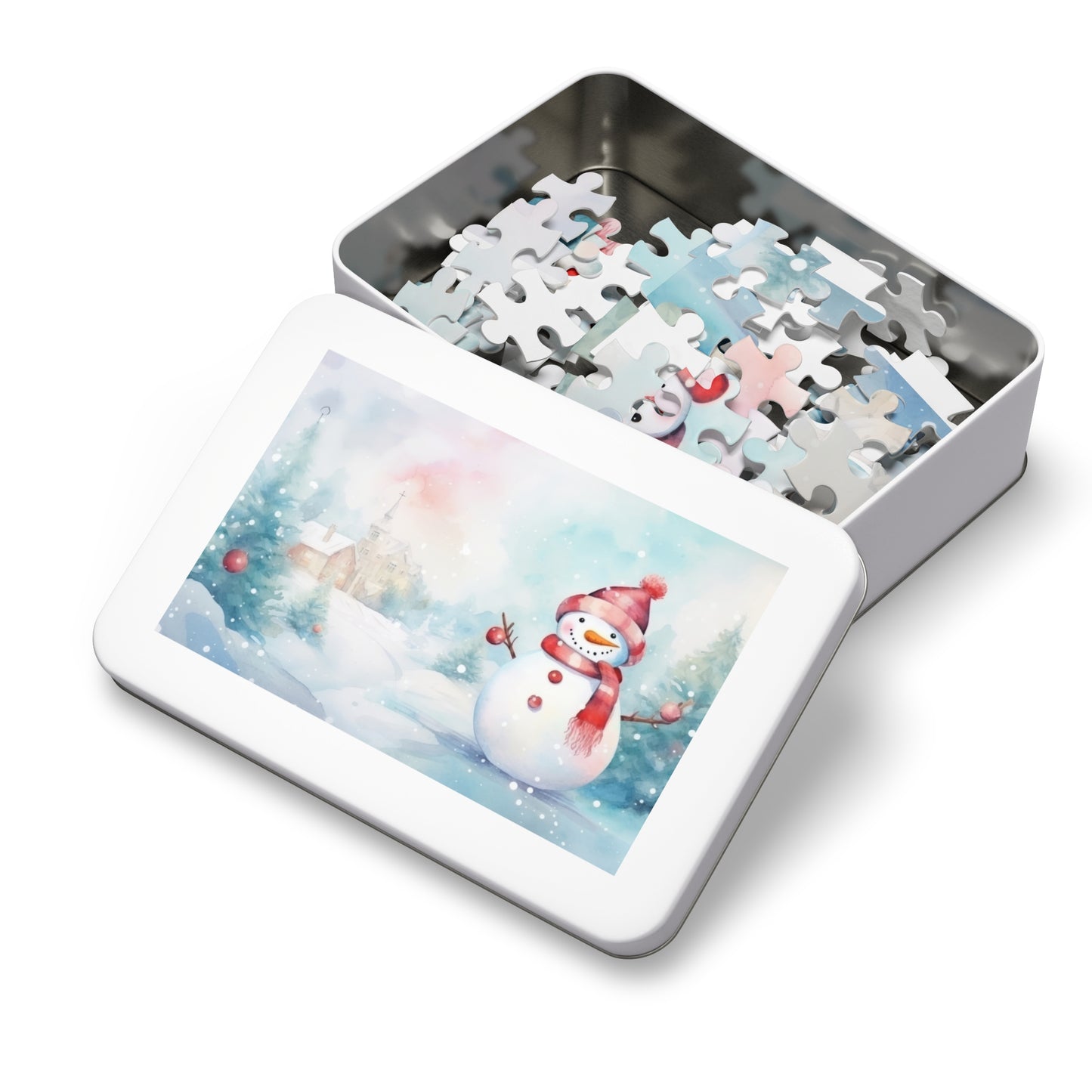 Puzzle, Christmas Snowman, Personalised/Non-Personalised (30, 110, 252, 500,1000-Piece)