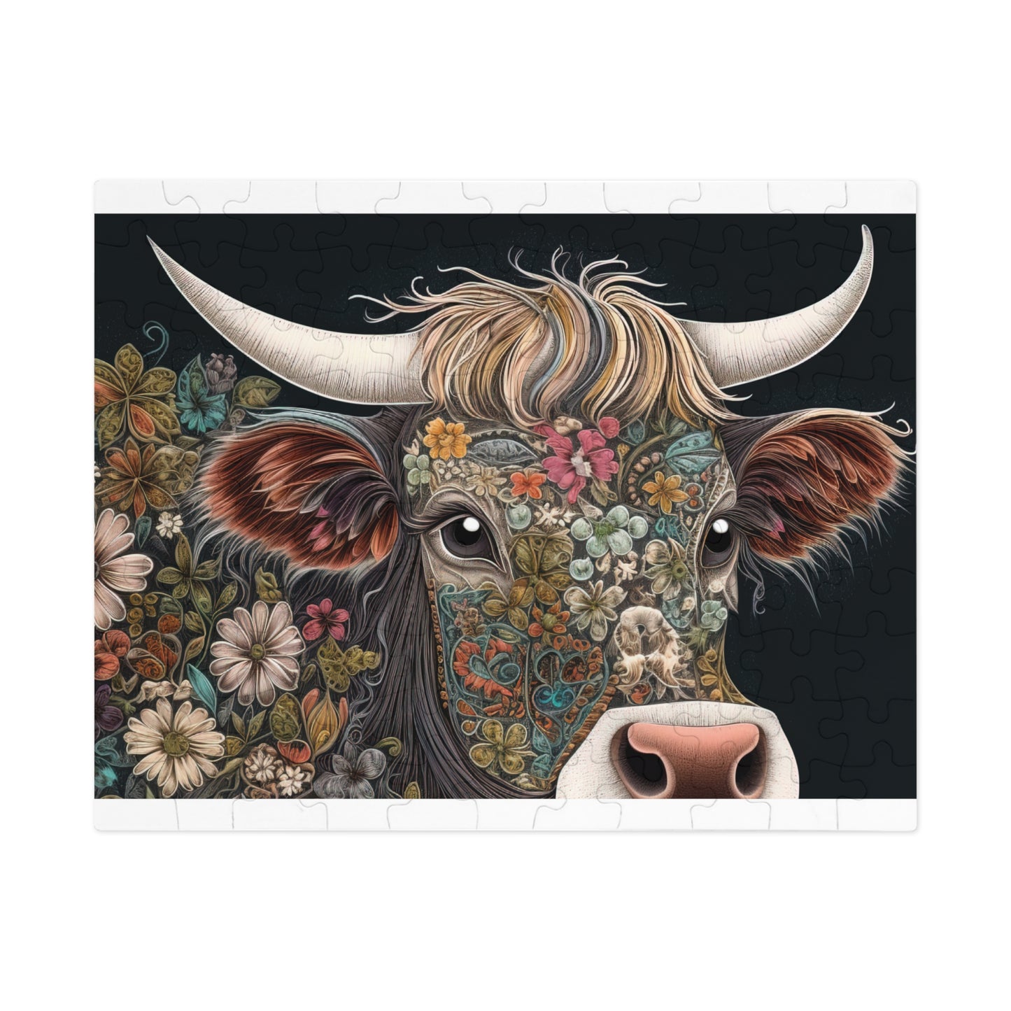 Jigsaw Puzzle, Highland Cow, Personalised/Non-Personalised (30, 110, 252, 500,1000-Piece)