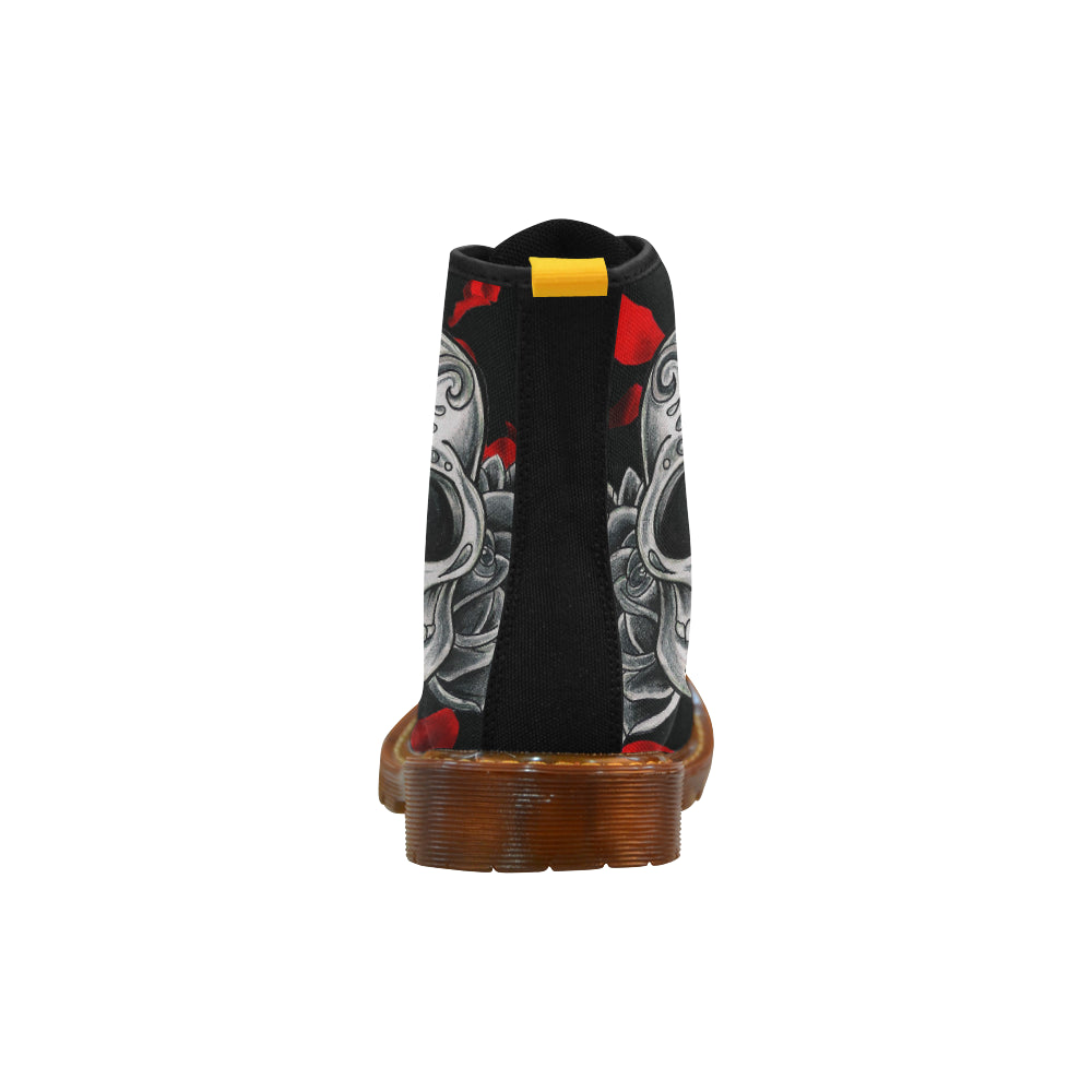 Sugar Skull Rose Martin Boots For Women Model 1203H