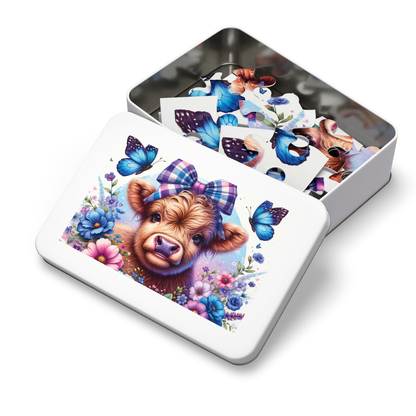 Jigsaw Puzzle, Highland Cow, Personalised/Non-Personalised (30, 110, 252, 500,1000-Piece)