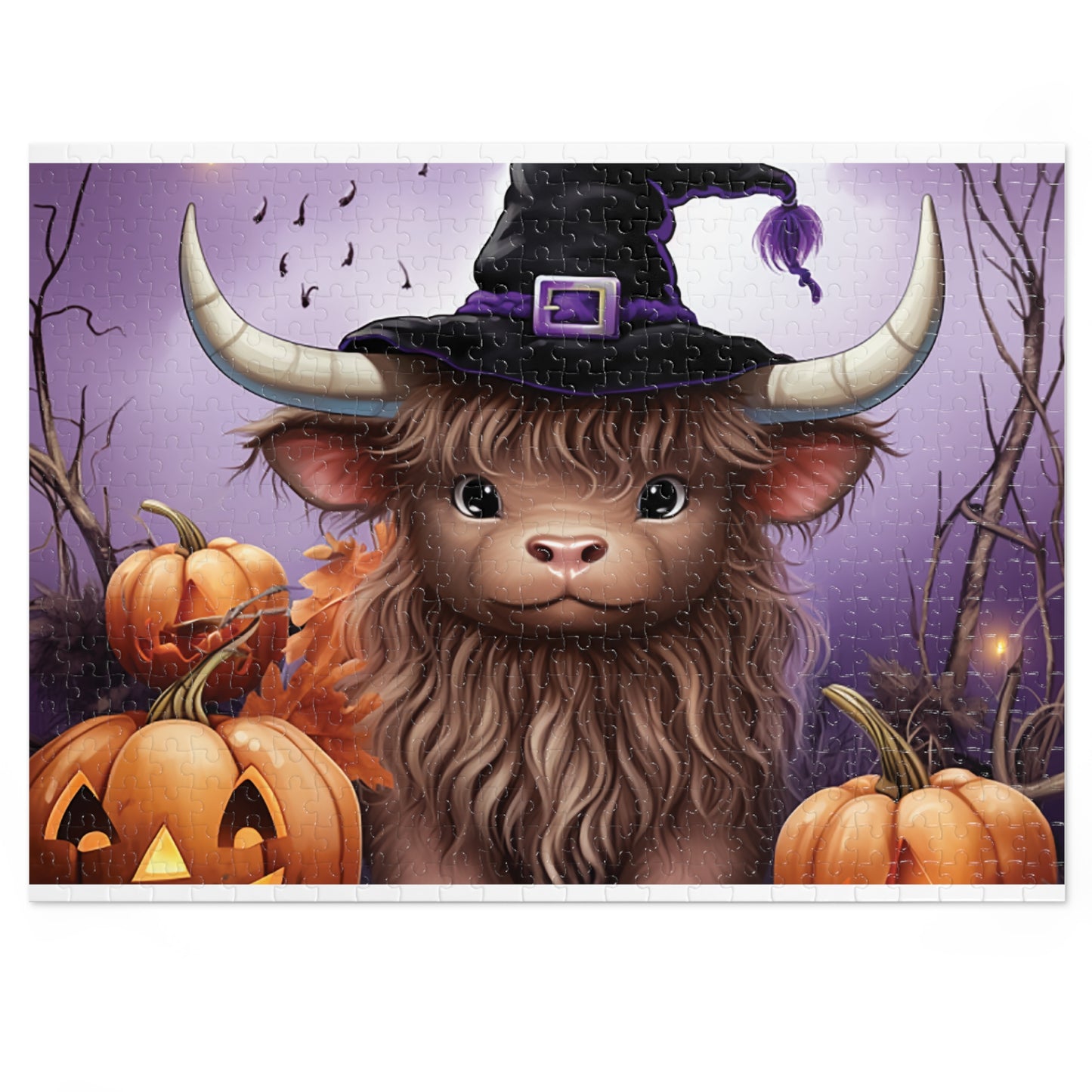 Jigsaw Puzzle, Highland Cow, Personalised/Non-Personalised (30, 110, 252, 500,1000-Piece)