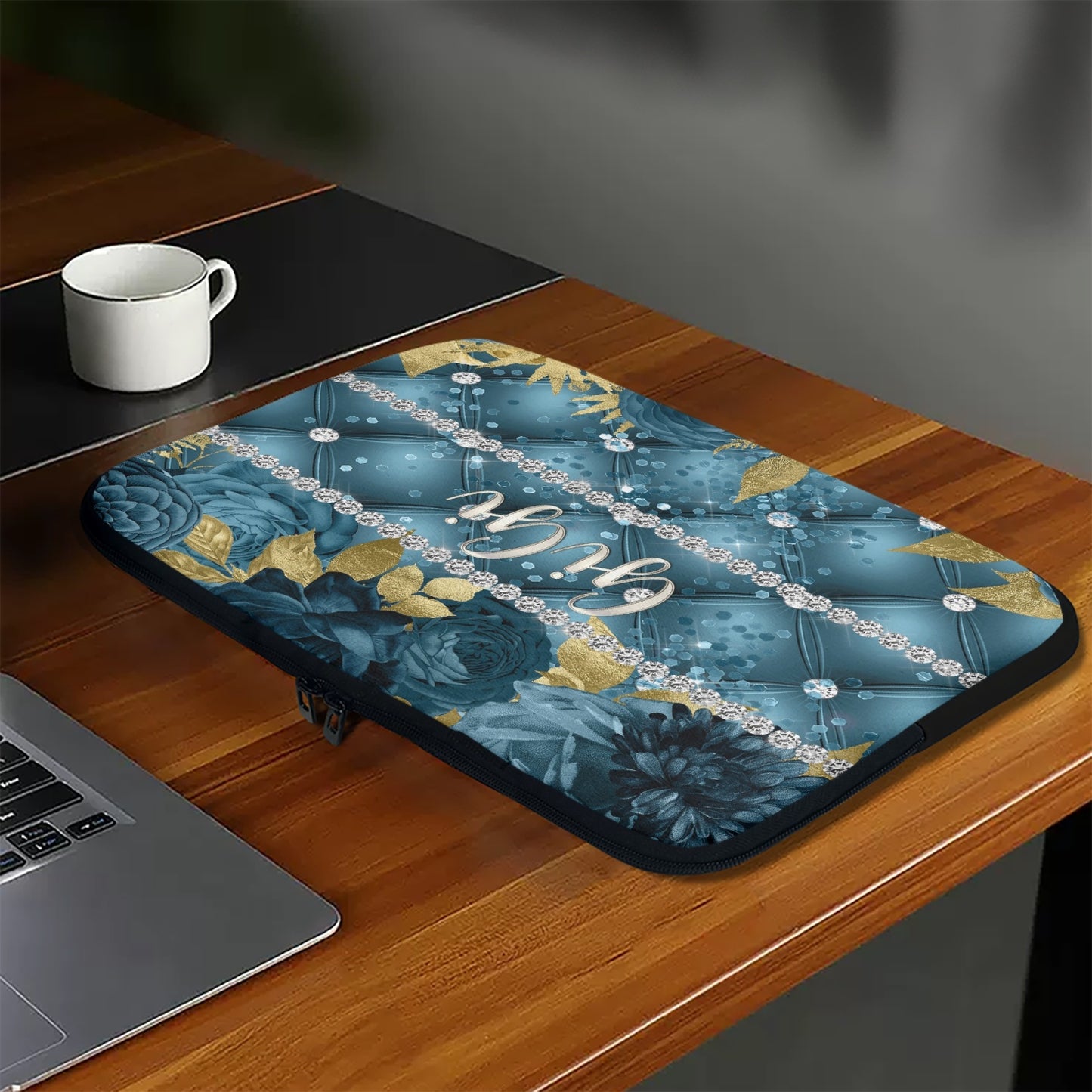 Laptop Sleeve - without handles - Teal Floral - GiGi