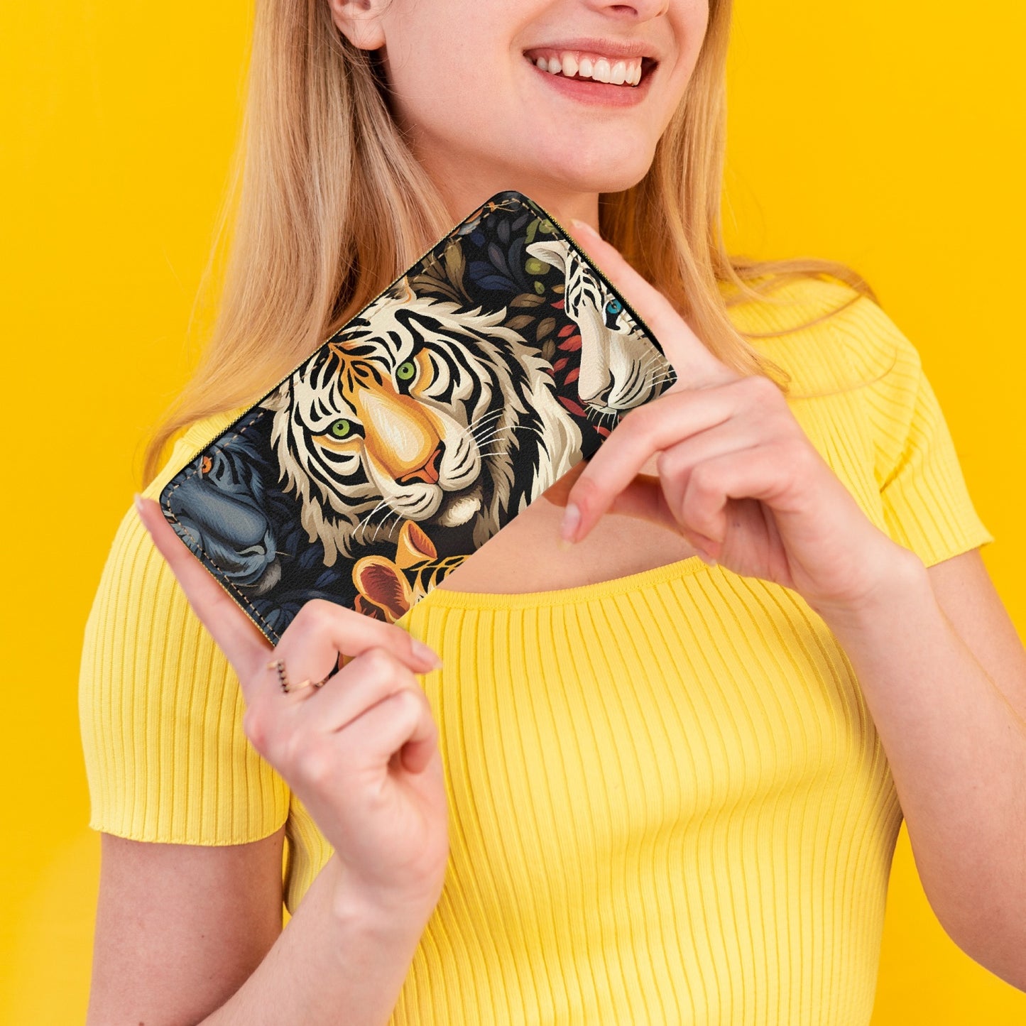 Long Type Zipper Purse - Tiger