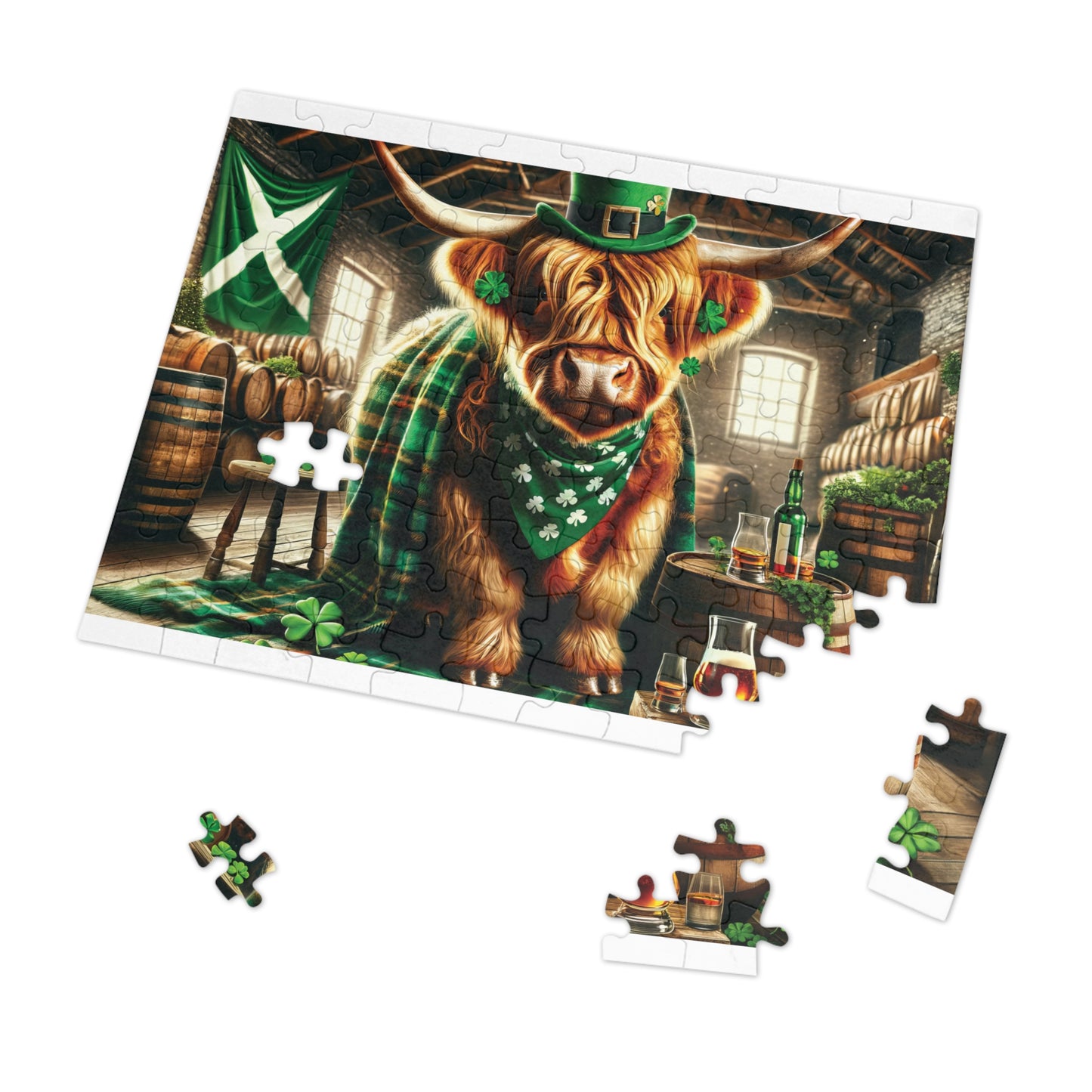 Puzzle, Highland Cow, Personalised/Non-Personalised (30, 110, 252, 500,1000-Piece) awd-662