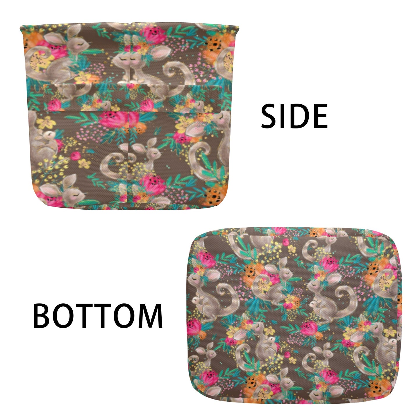 Australian Animals Kangaroo Brown Fabric Storage Basket