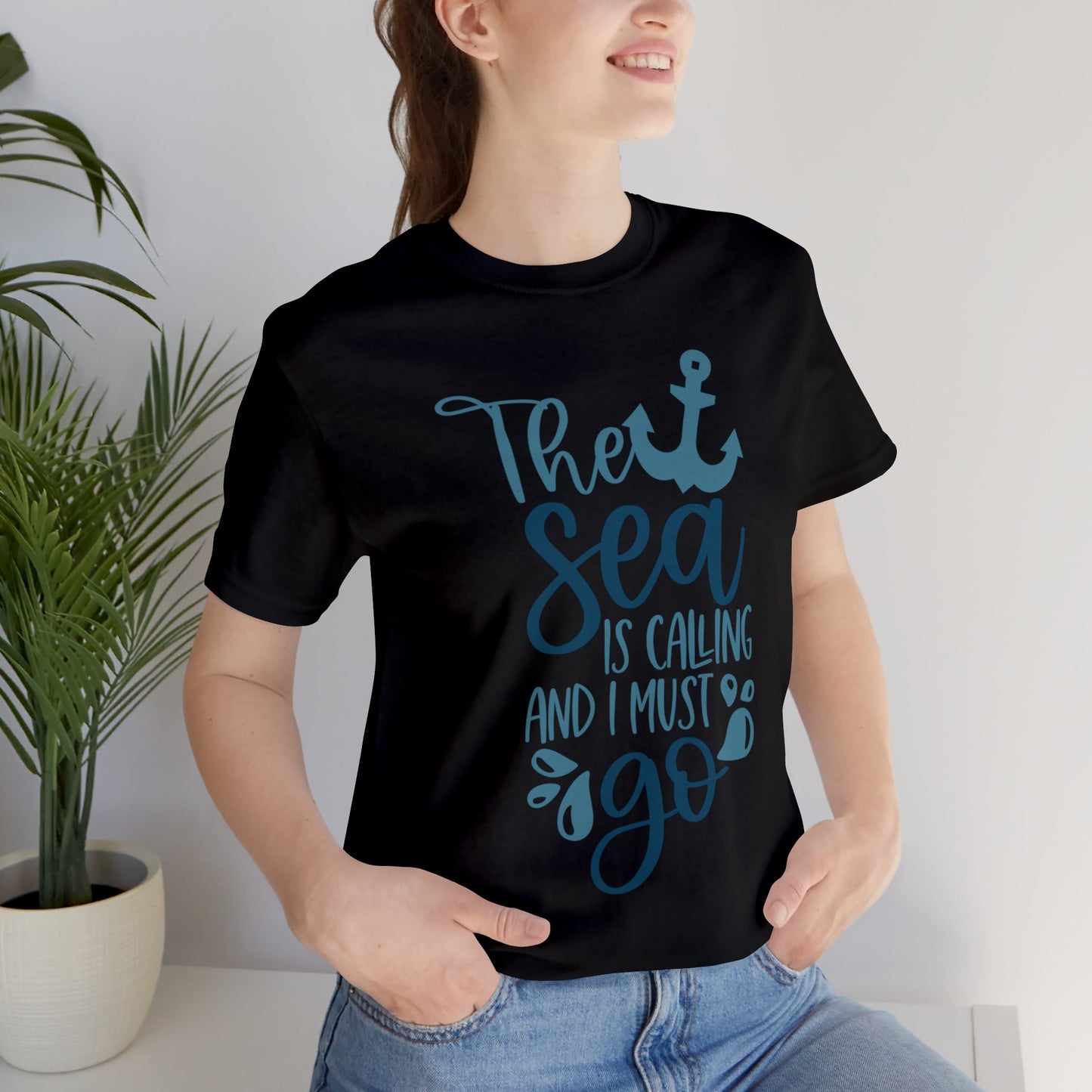 Unisex Jersey Short Sleeve Tee, Cruise Tee, The Sea is Calling, 100% Cotton, Light Fabric 142 g/m²