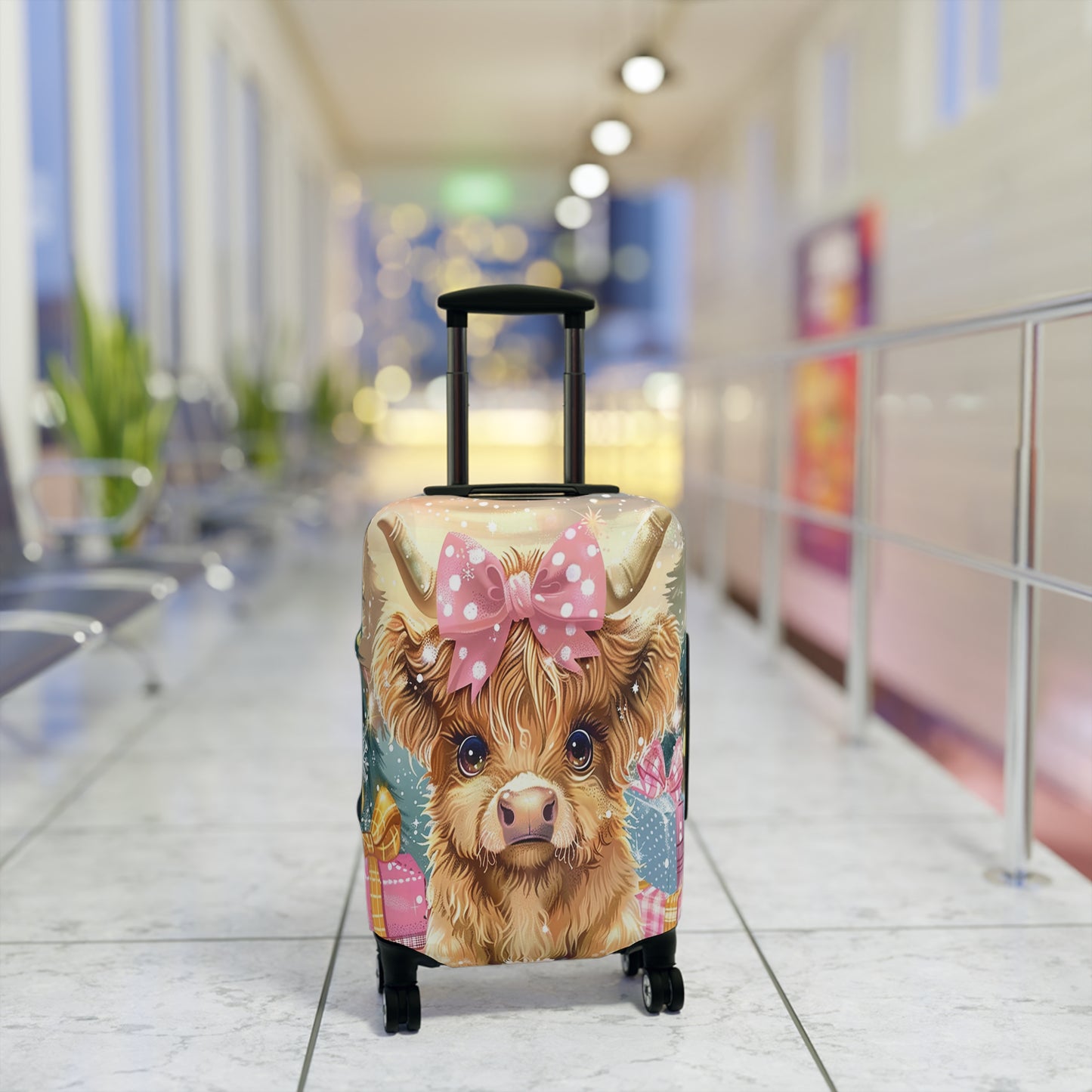 Luggage Cover, Christmas, Highland Cow, awd-3104