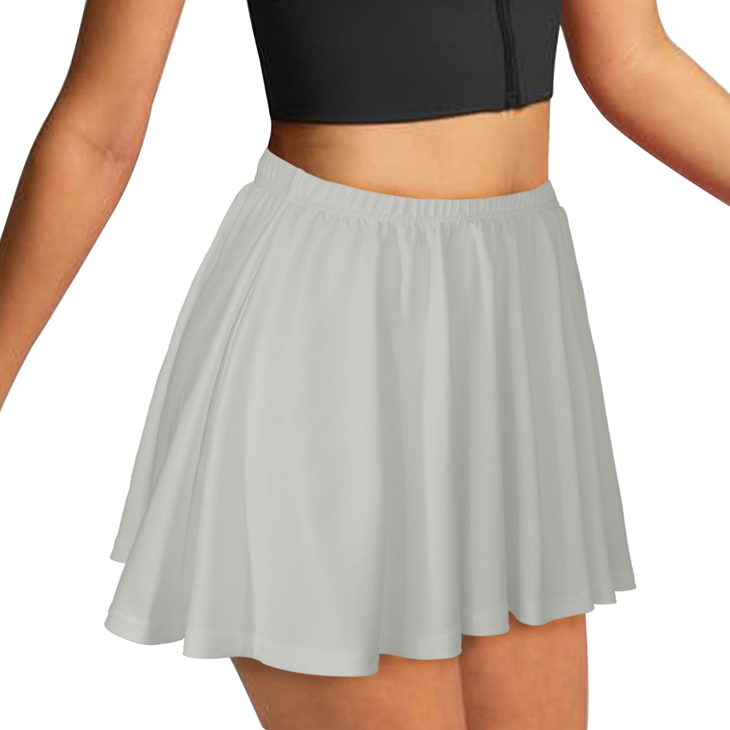 Grey Nickel Skater Skirt All Over Print Skater Skirt (Model D69)