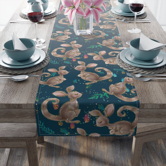 Australian Kangaroos Table Runner, Cotton Twill and Poly Available