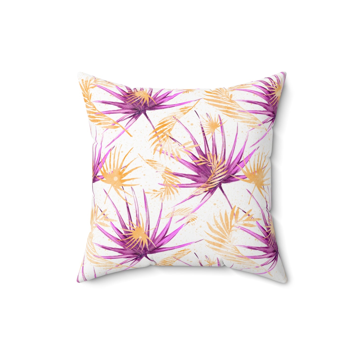 Spun Polyester Square Pillow, Summer Floral Cushion