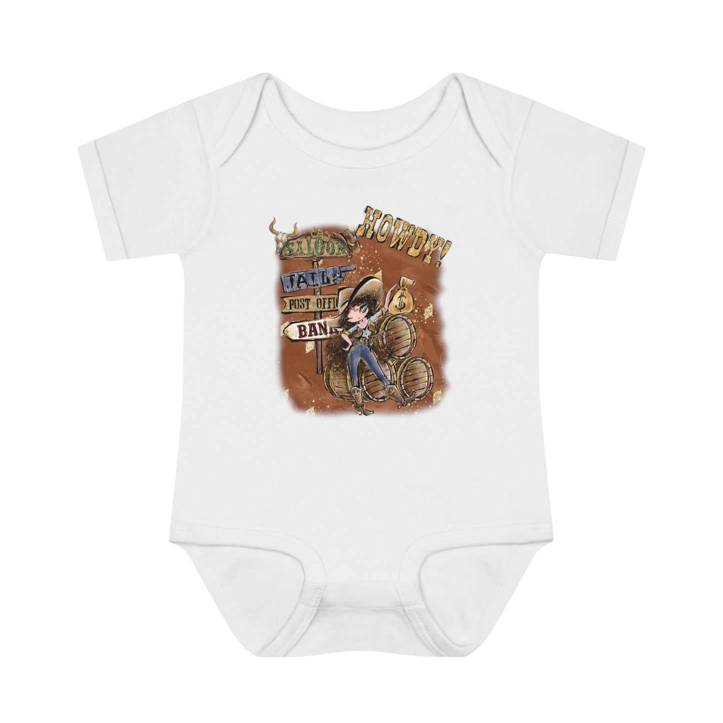 Infant Baby Rib Bodysuit, Howdy Cowgirl baby Bodysuit