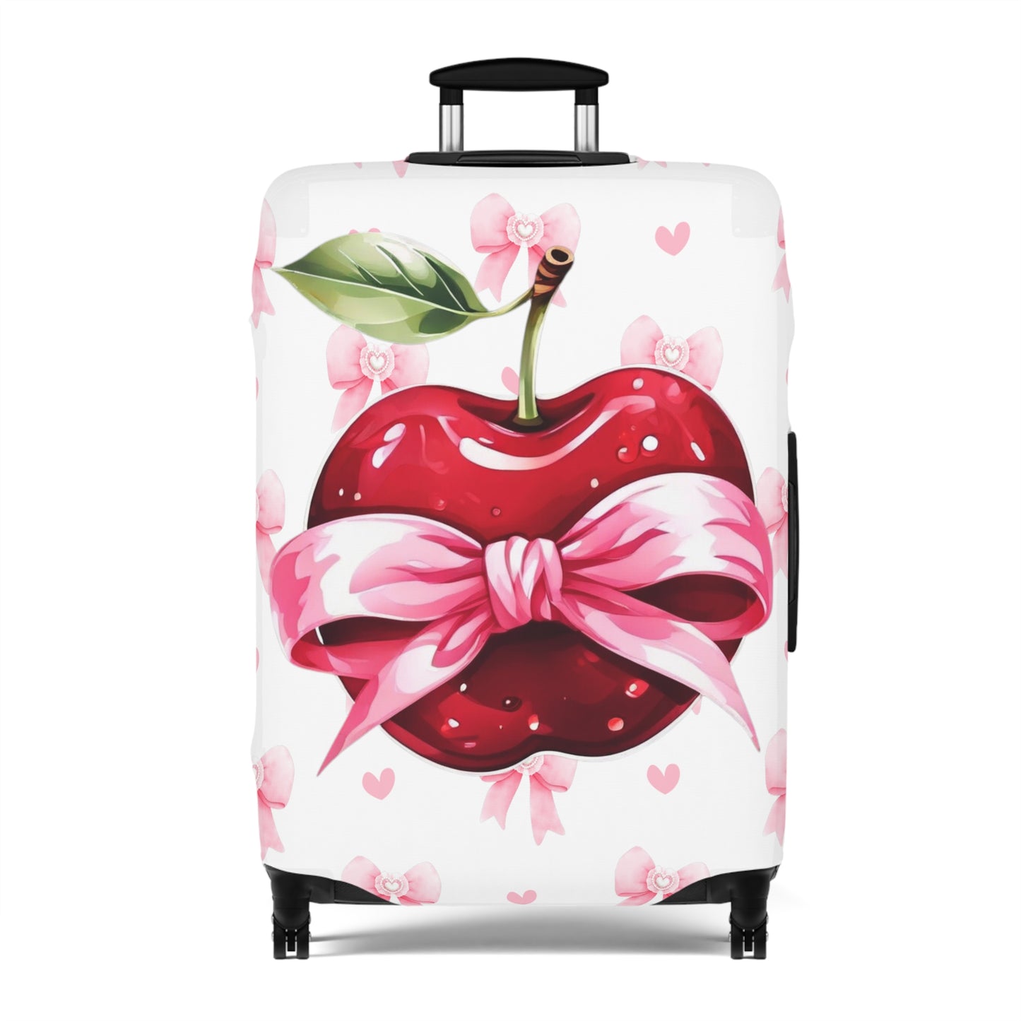 Luggage Cover, Rockabilly, Coquette, Pink Bows, Apple and Ribbon, awd-2528