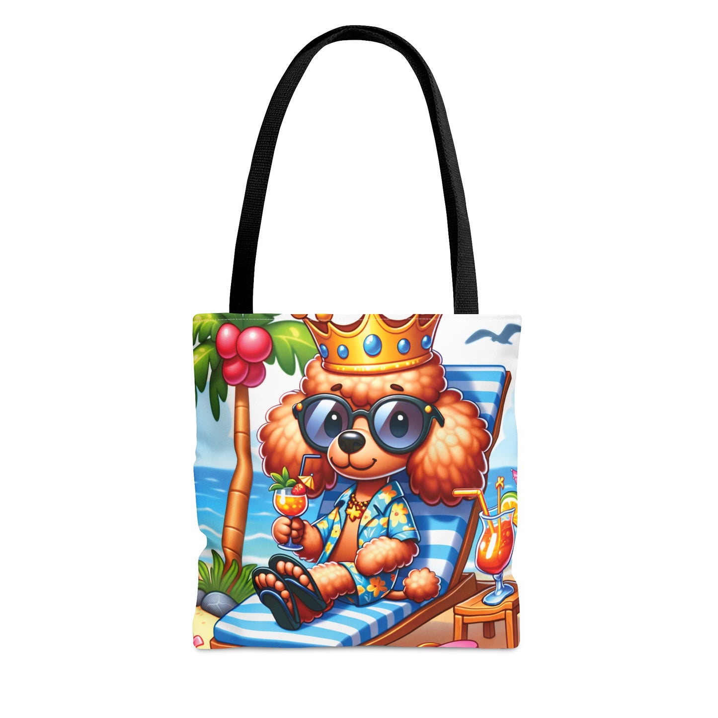 Tote Bag, Dog on Beach, Golden Poodle, Tote bag,  awd-1233