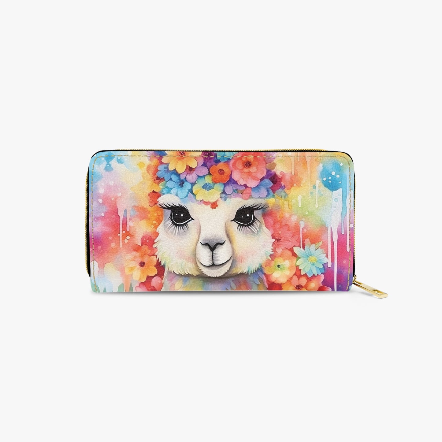 Long Type Zipper Purse - Llama