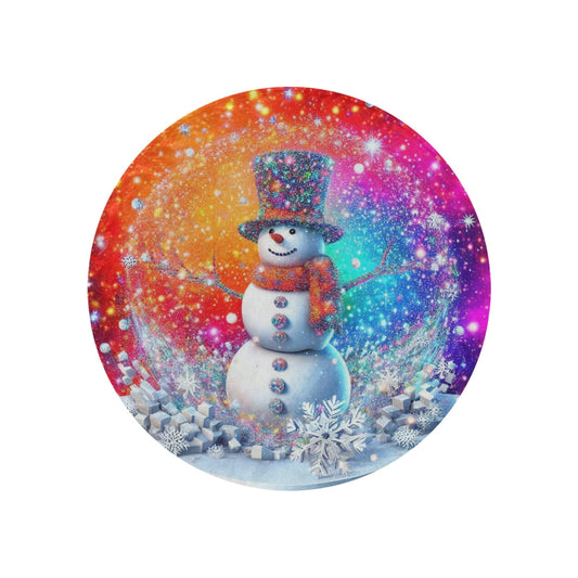 Snowman Circular Micro Fleece Blanket