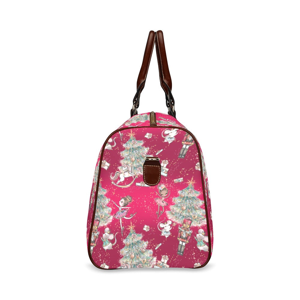 Red Christmas Waterproof Travel Bag/Small (Model 1639)
