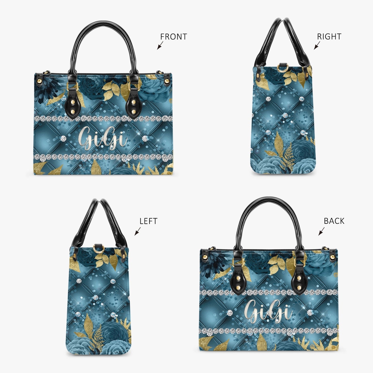 Women's Tote Bag - Teal Floral - GiGi