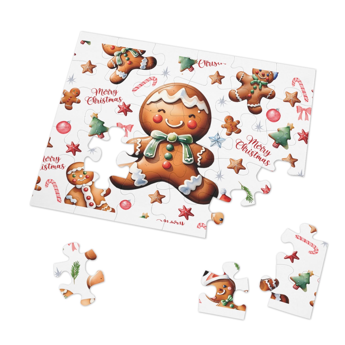 Jigsaw Puzzle, Christmas, Gingerbread Man, Personalised/Non-Personalised (30, 110, 252, 500,1000-Piece)