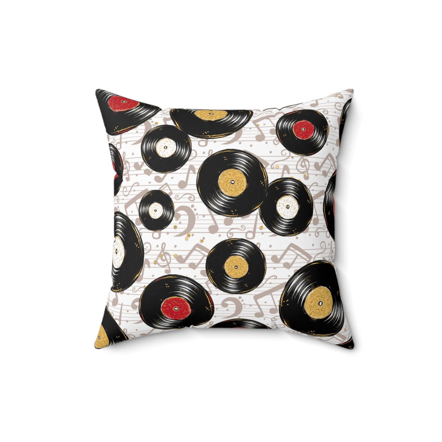 Spun Polyester Square Pillow, Music Cushion