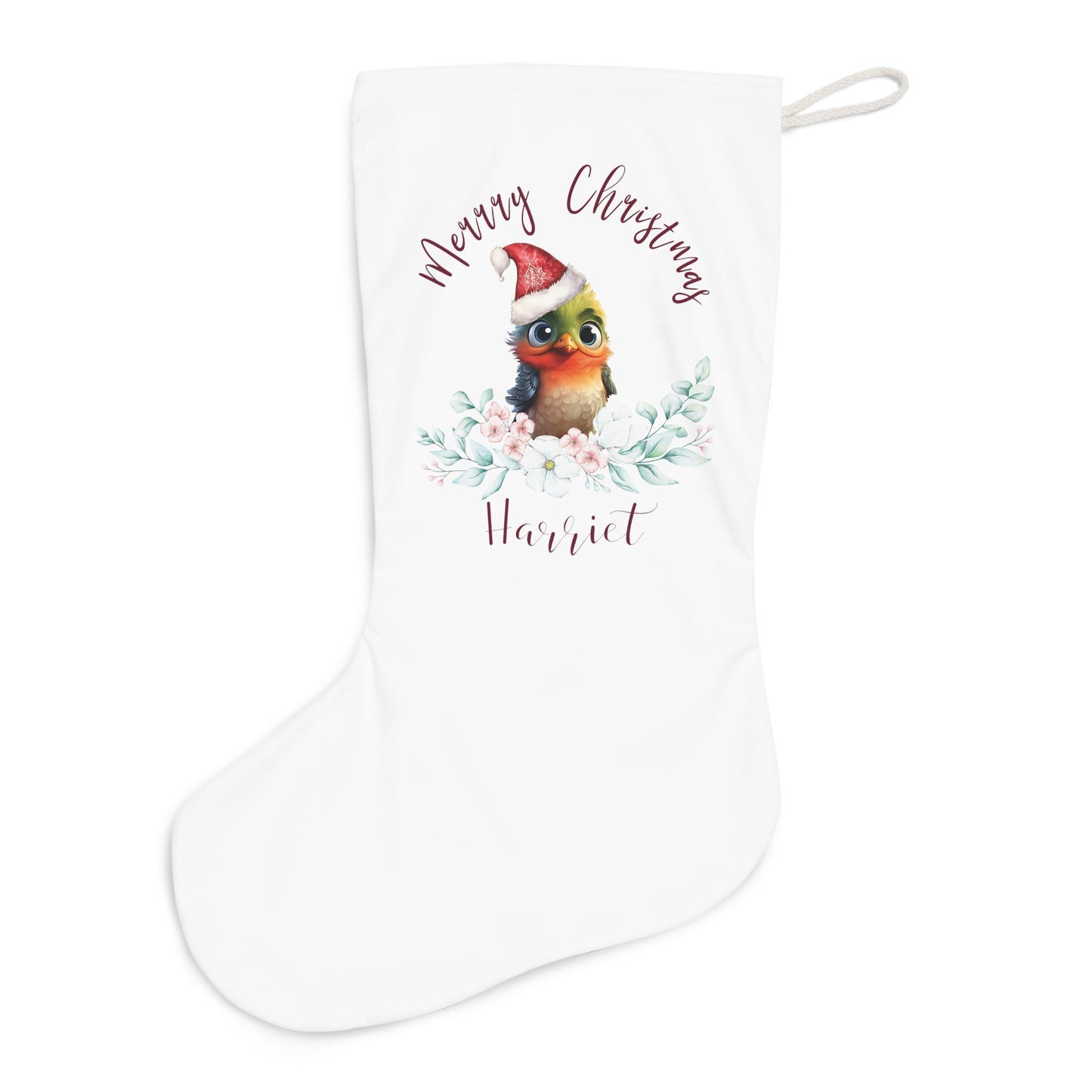 Personalised Santa Stocking, Australian Animals Eucalyptus, Mistletoe