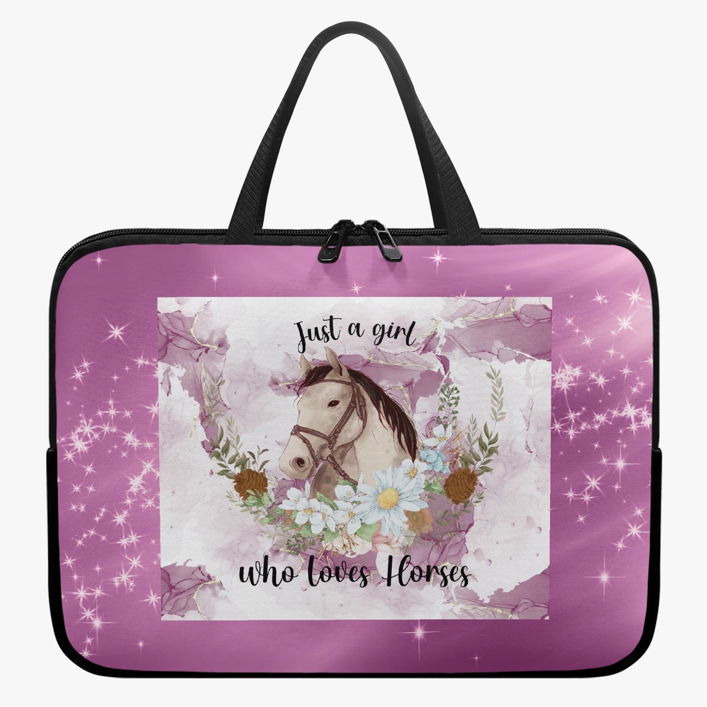 Laptop Sleeve with Handles - Just a Girl Who Loves Horses