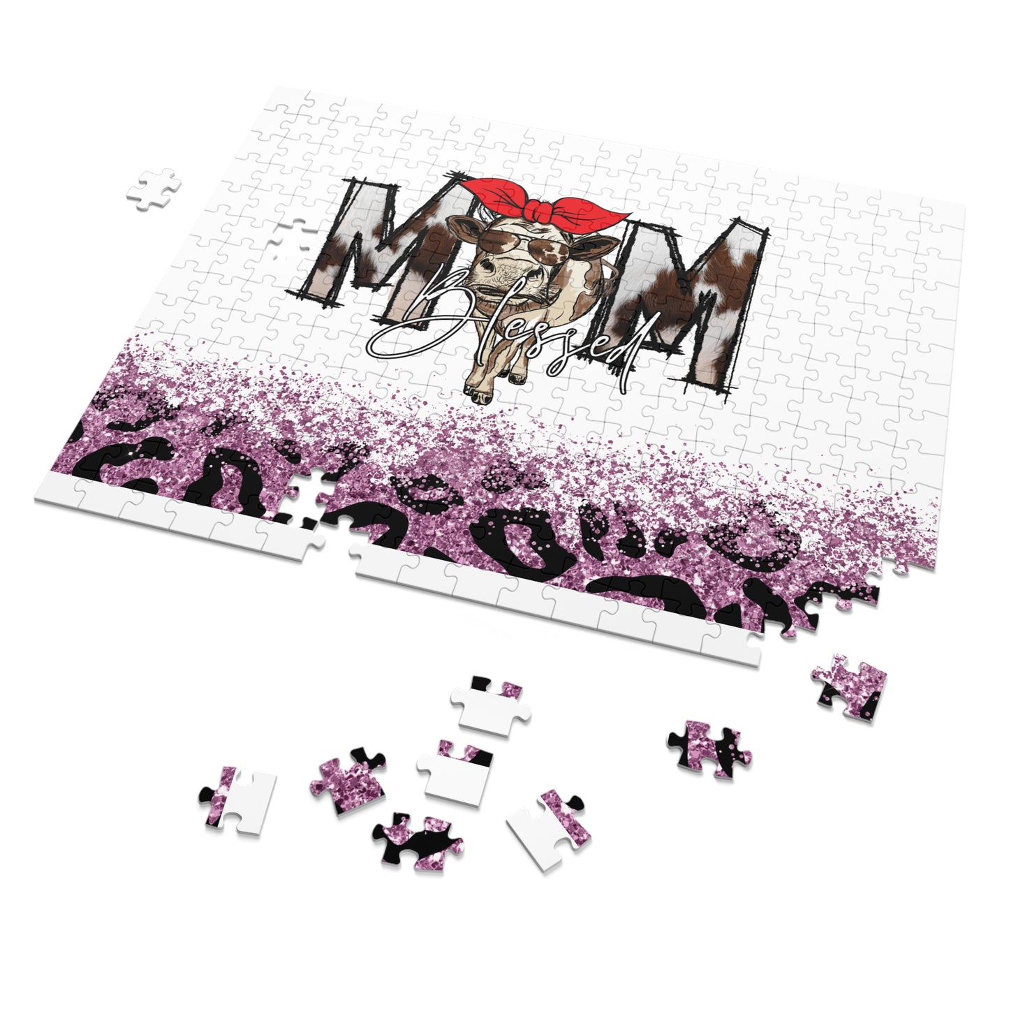 Jigsaw Puzzle, Cow, Mom, Personalised/Non-Personalised (30, 110, 252, 500,1000-Piece)