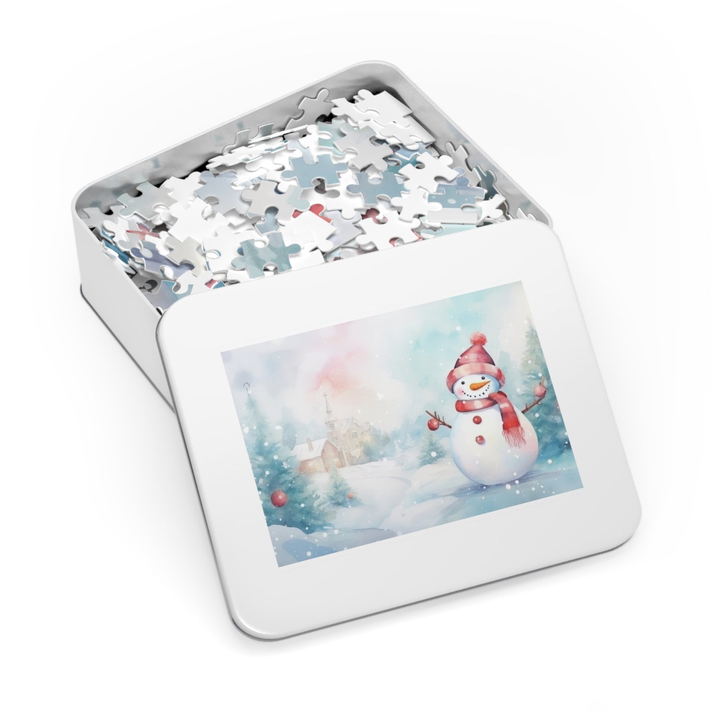 Puzzle, Christmas Snowman, Personalised/Non-Personalised (30, 110, 252, 500,1000-Piece)