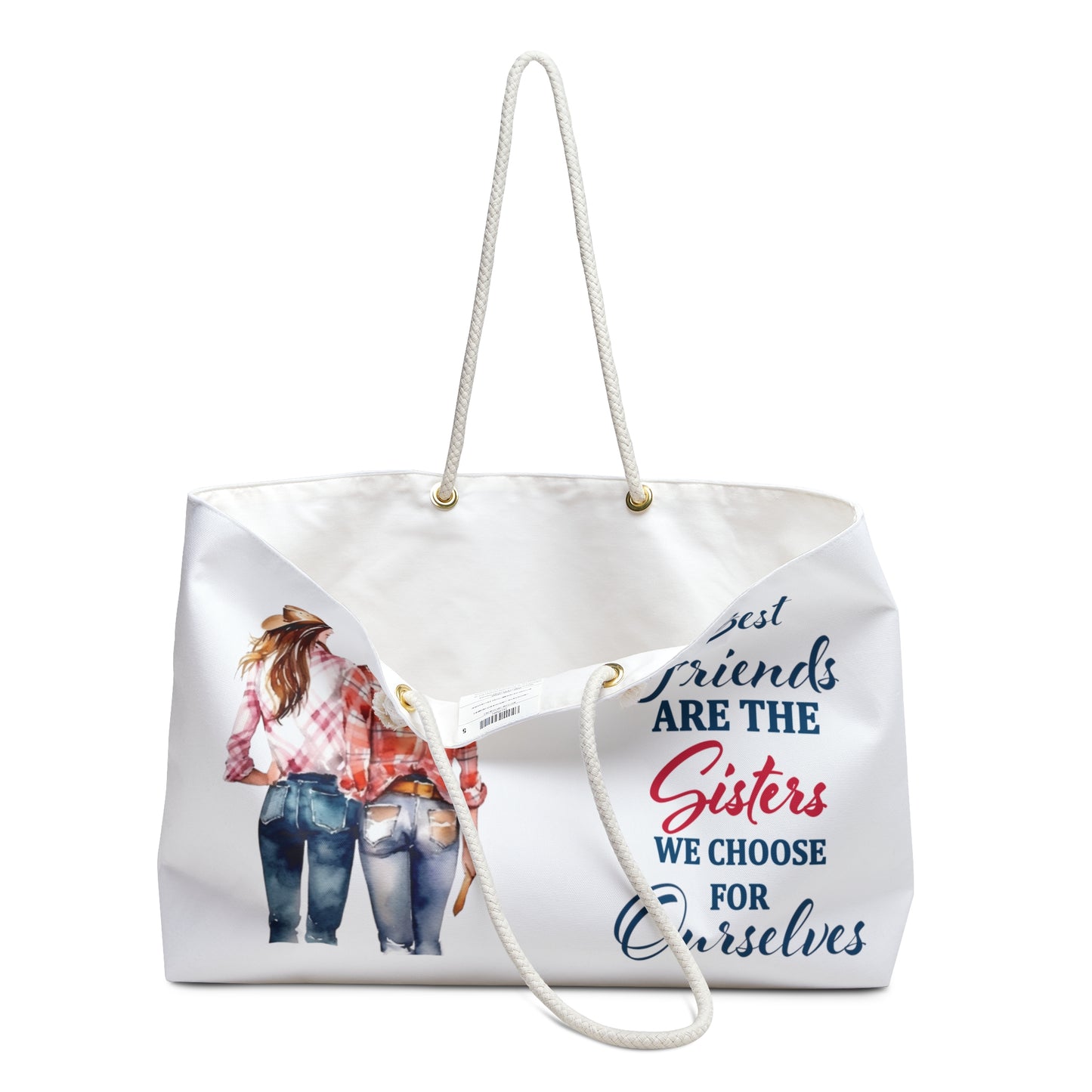 Personalised Weekender Bag, Western, Best Friends, Large Weekender Bag, Beach Bag, Book Bag