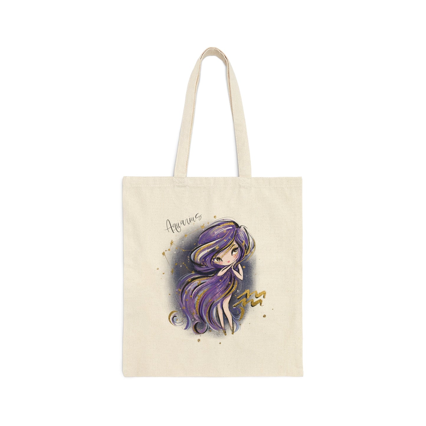 Canvas Tote Bag, Zodiac, Aquarius