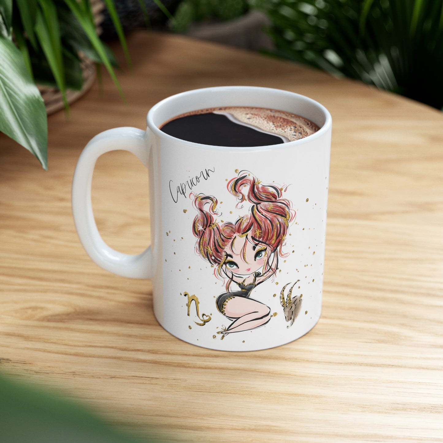 Personalised/Non Personalised Zodiac Sign, Capricorn, Ceramic Mug 11oz