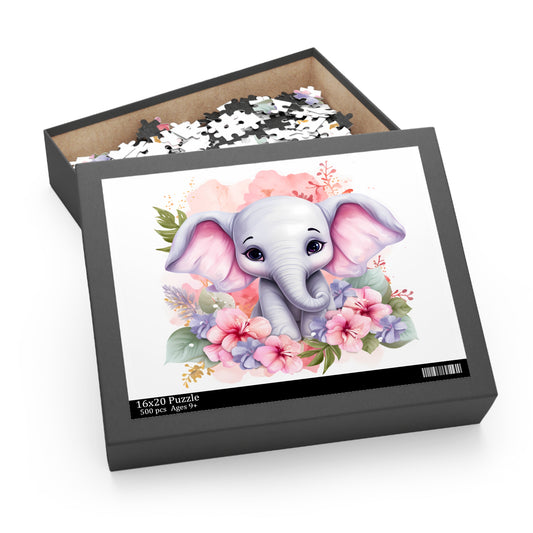 Personalised/Non-Personalised Puzzle, Elephant (120, 252, 500-Piece)