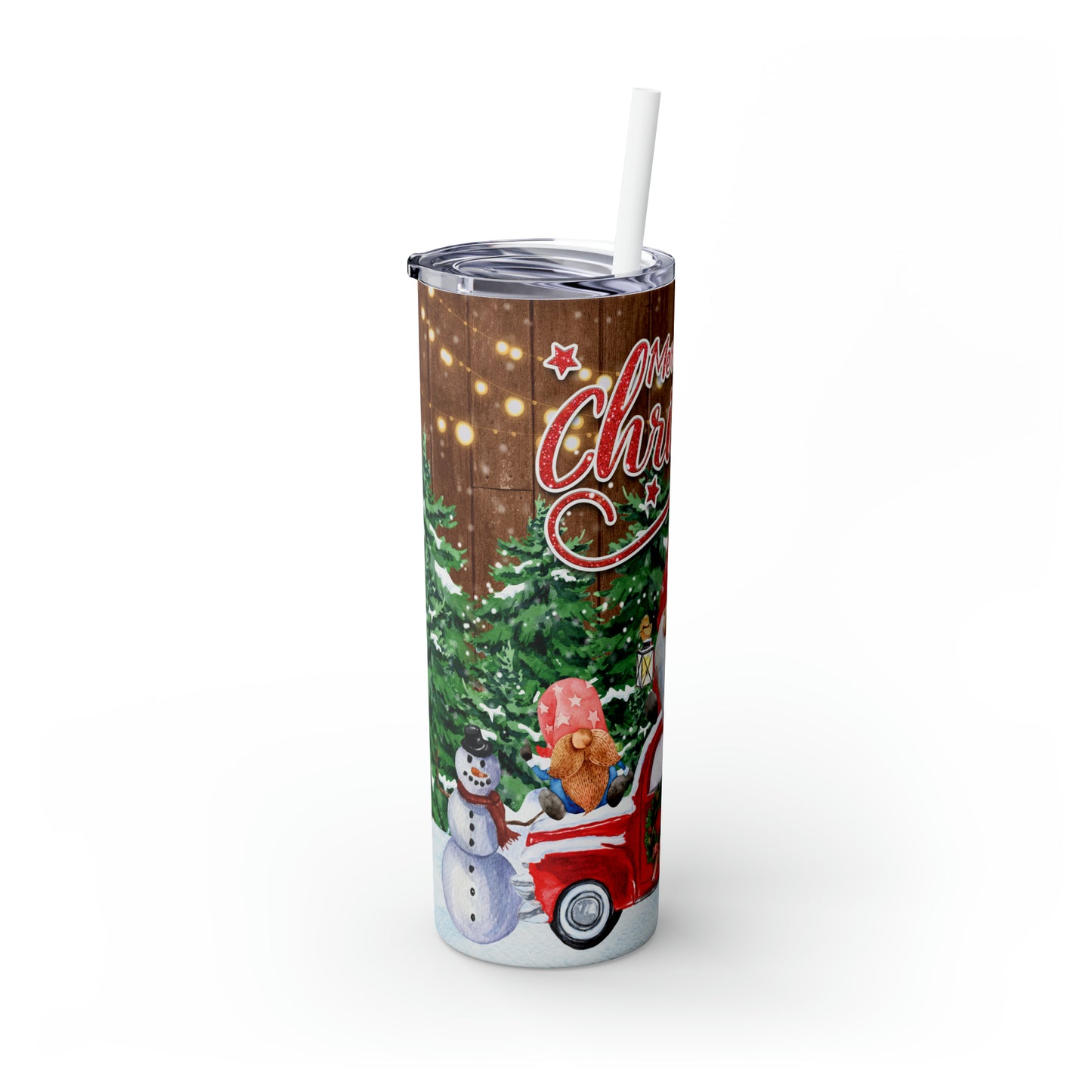 Skinny Tumbler with Straw, 20oz, Christmas, awd-282