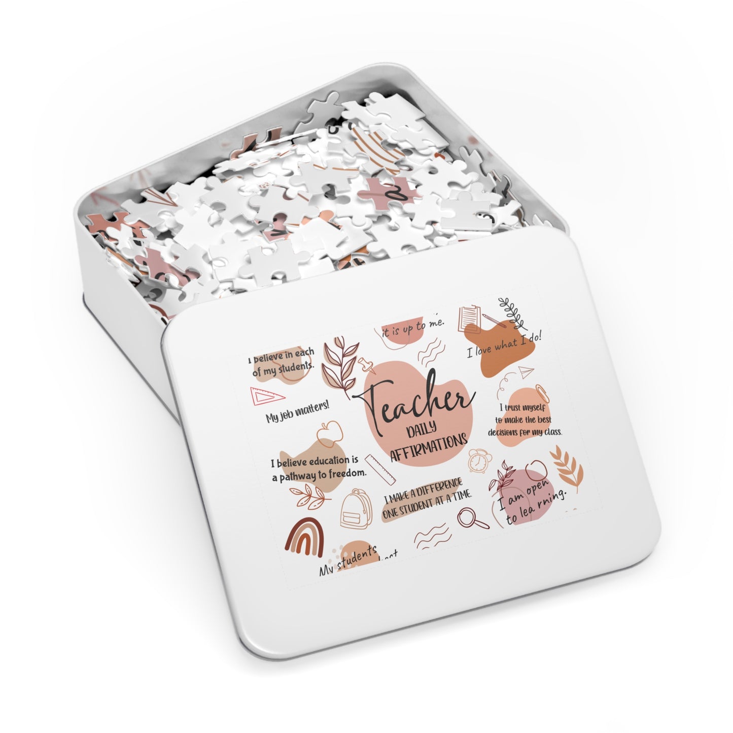 Jigsaw Puzzle in Tin, Affirmations, Teacher, Personalised/Non-Personalised, awd-502 (30, 110, 252, 500,1000-Piece)