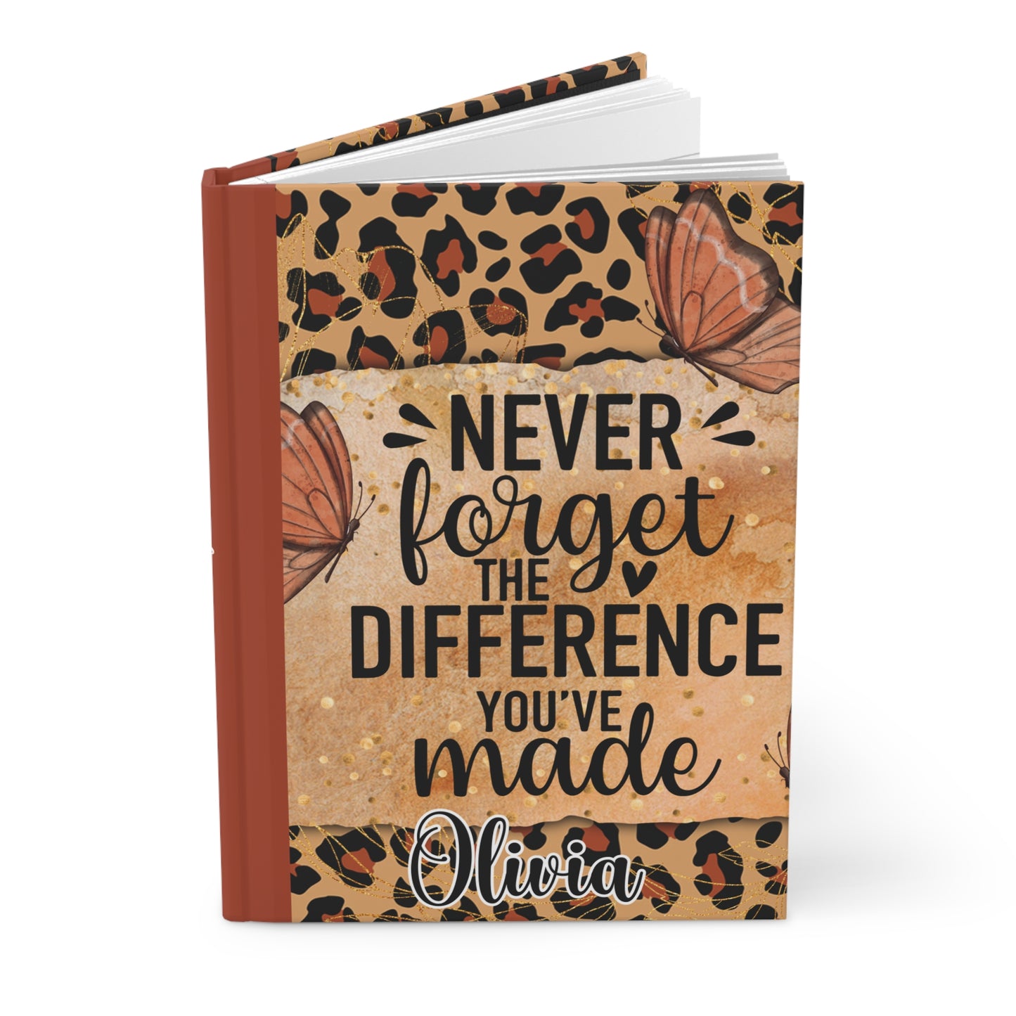 Personalised Hardcover Journal Matte, Never forget the difference you made, awd-1712