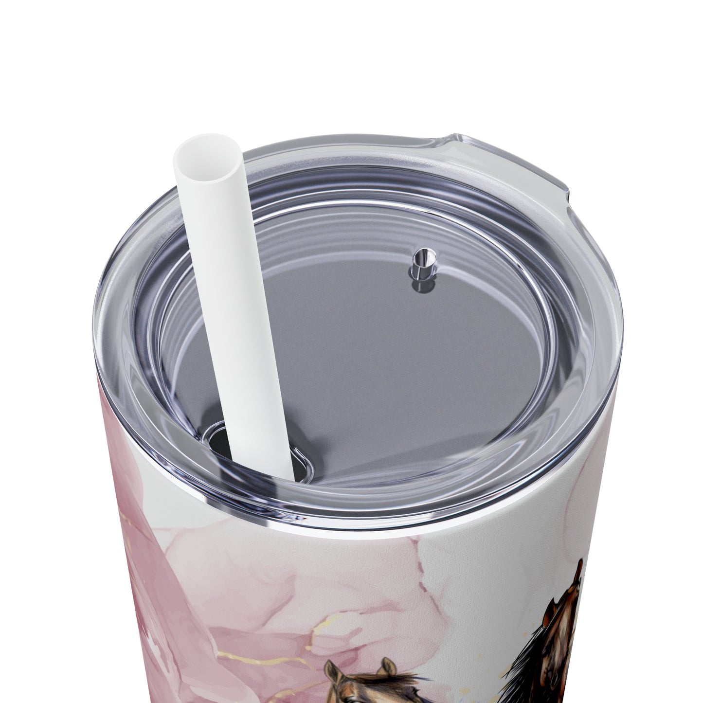 Skinny Tumbler with Straw, 20oz, Horses, awd-1350