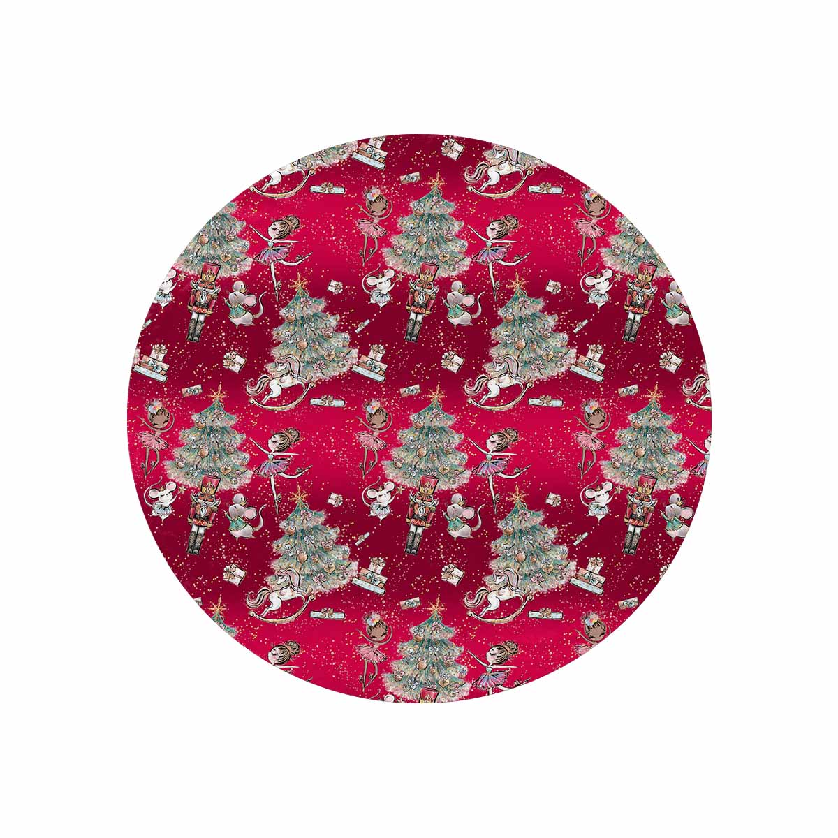 Red Christmas  Circular Micro Fleece Blanket 47"