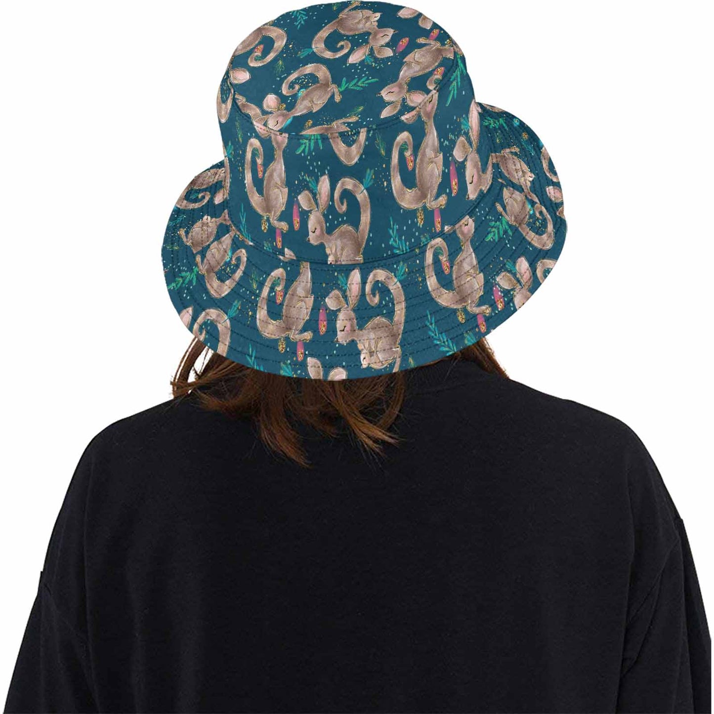 Australian Kangaroos Blue  Unisex Summer Single-Layer Bucket Hat