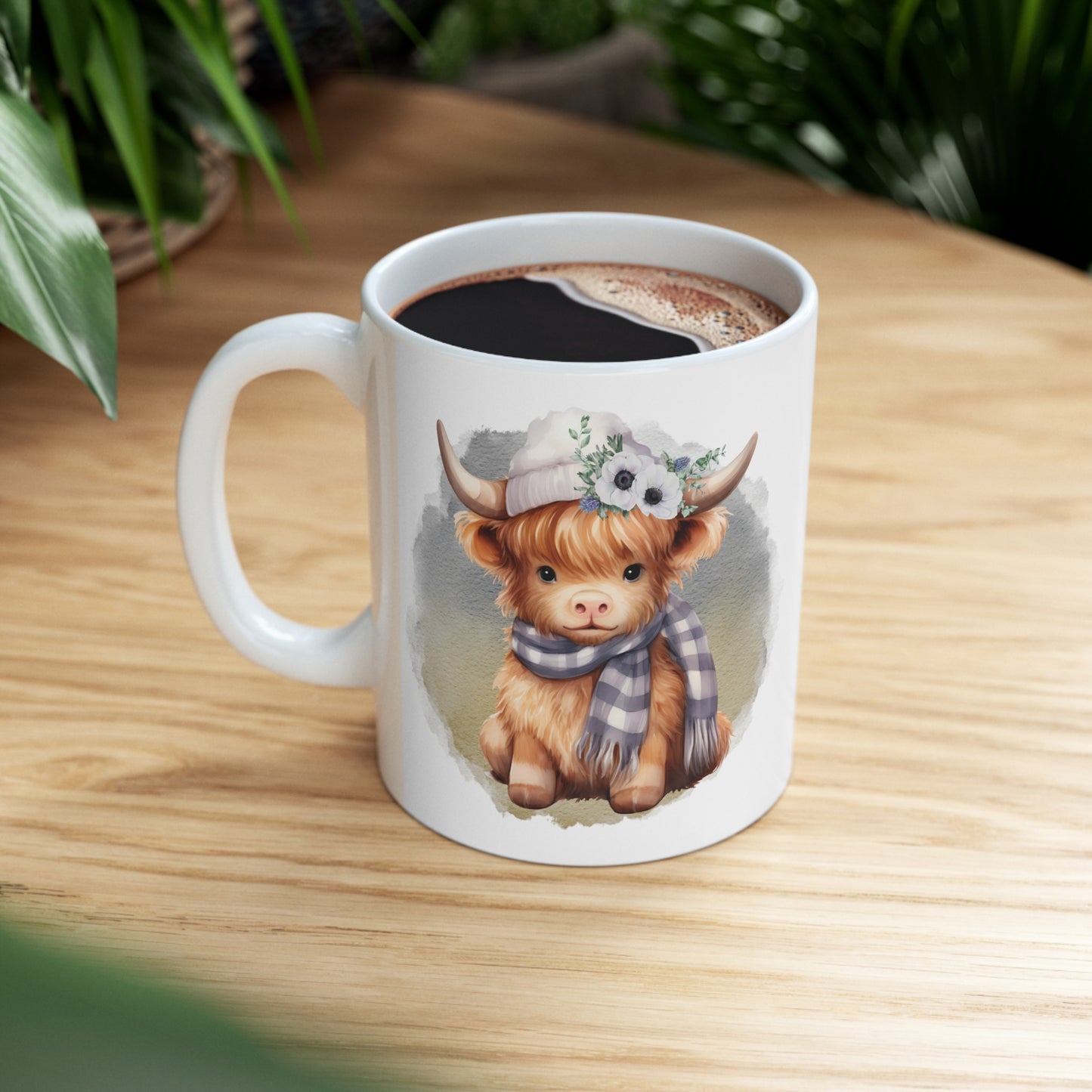 Personalised/Non Personalised Highland Cow, Ceramic Mug 11oz, Highland Cow Mug