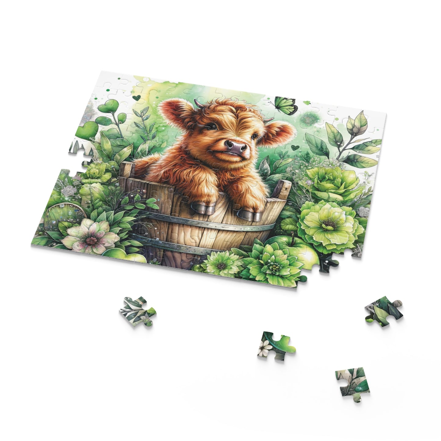 Personalised/Non-Personalised Puzzle, Highland Cow (120, 252, 500-Piece)