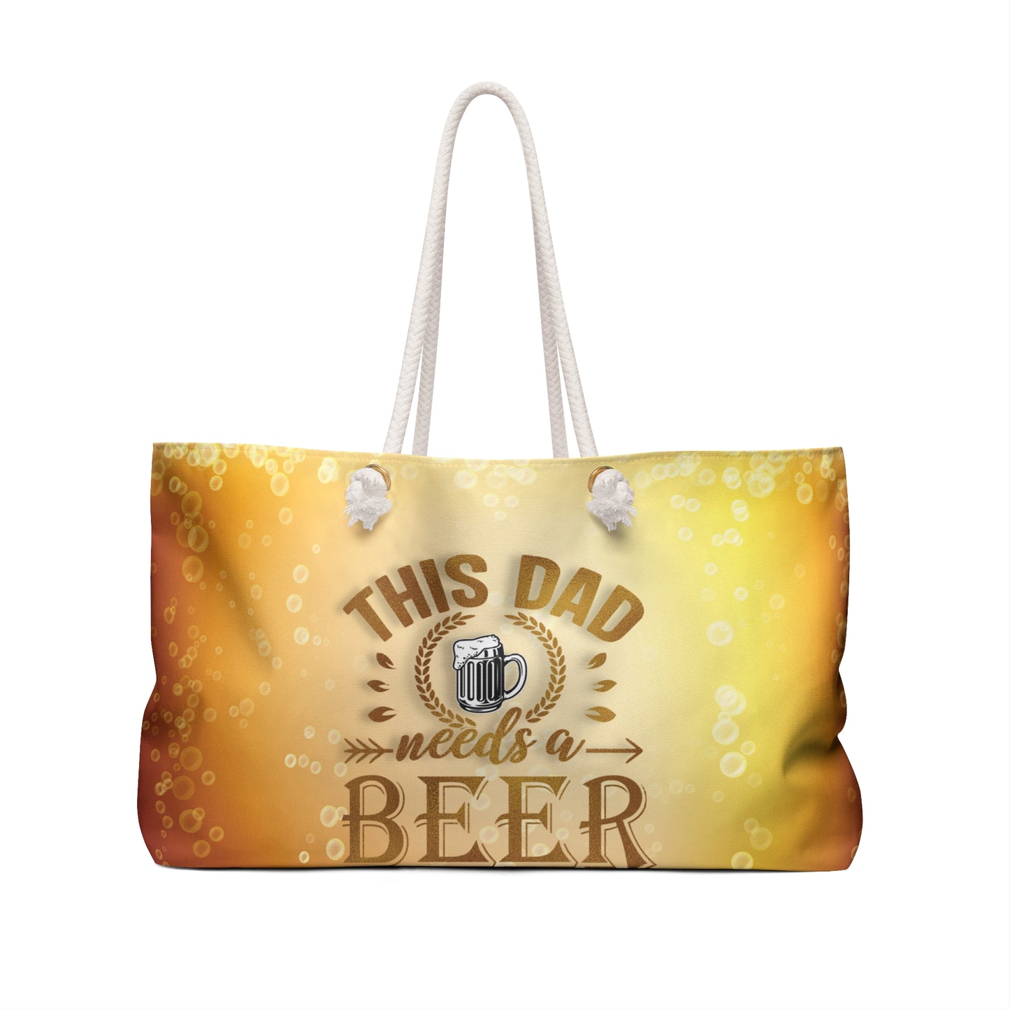 Personalised/Non-Personalised Weekender Bag, This Dad needs a Beer, Weekender Bag, Beach Bag, Book Bag