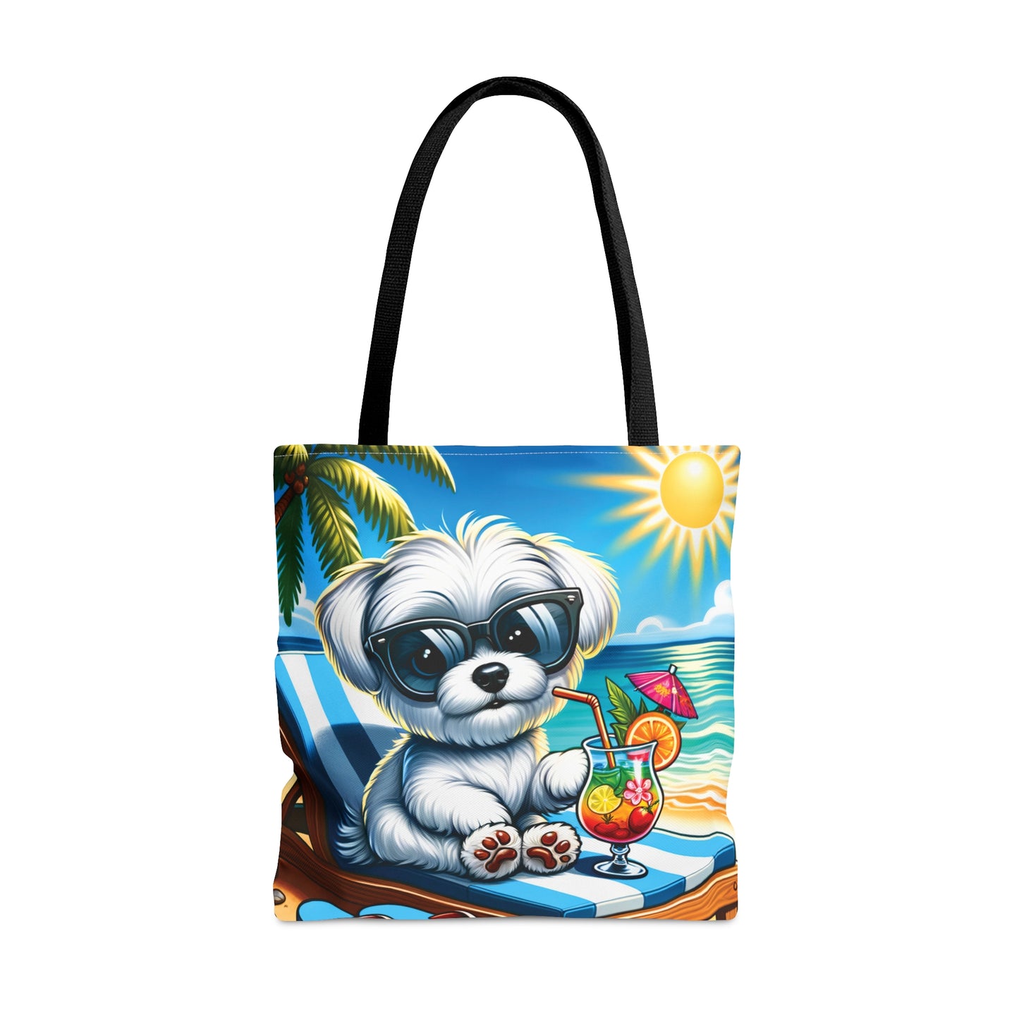 Tote Bag, Dog on Beach, Maltese, Tote bag, awd-1221