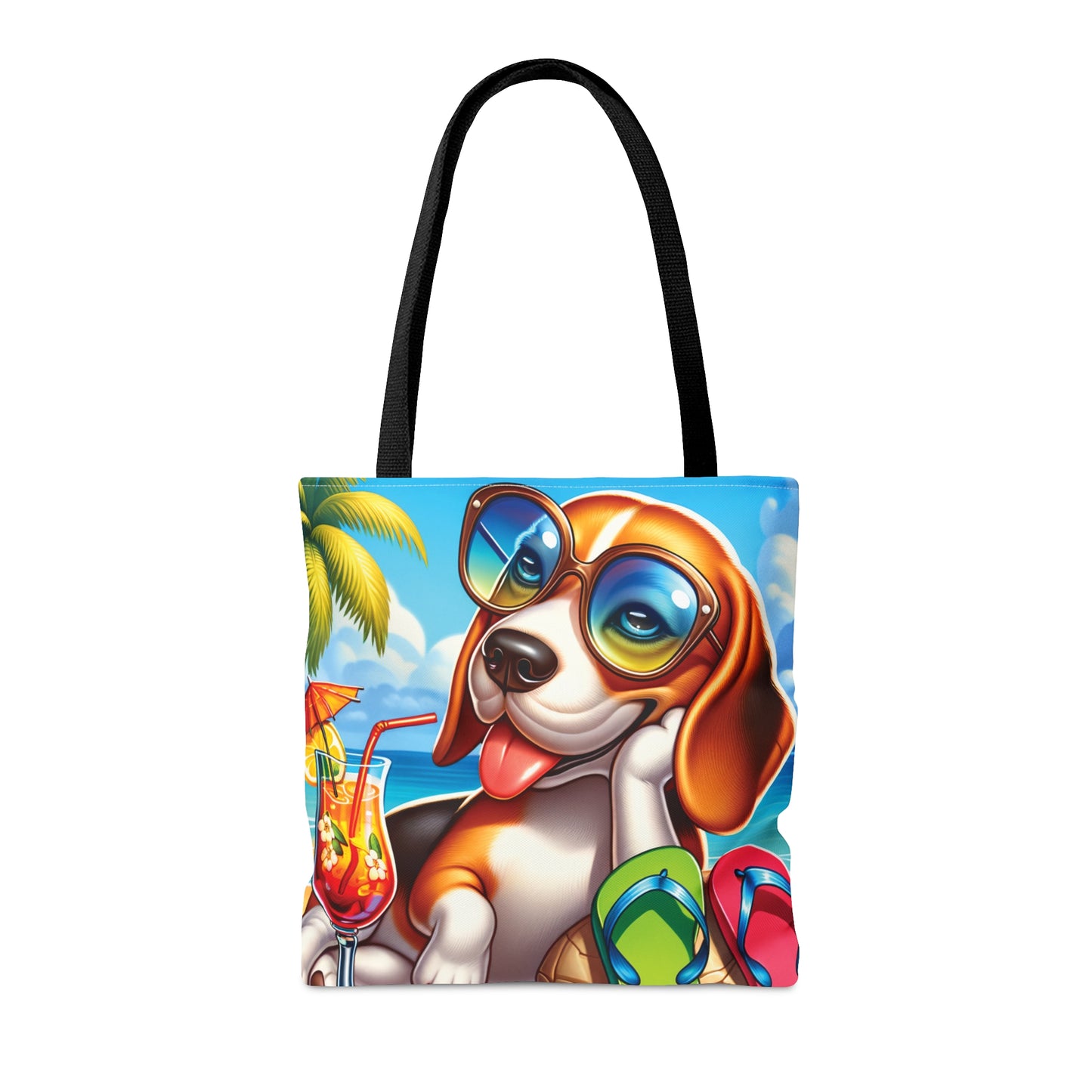 Tote Bag, Dog on Beach, Beagle, Tote bag, awd-1107